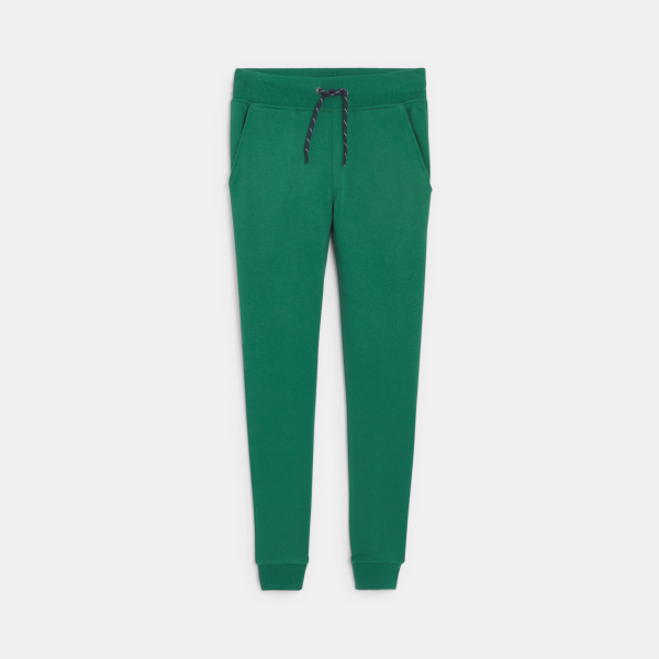 بنطال للركض من الصوف الناعم، باللون الأخضر للأولاد الصغار